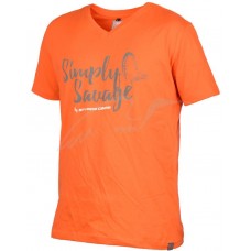 Футболка Savage Gear Simply savage v-neck tee orange Футболка Savage Gear Simply savage v-neck tee orange