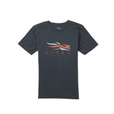 Футболка Sitka Logo tee SS heather black Футболка Sitka Logo tee SS heather black