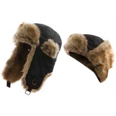 Шапка Alaskan с меховой отделкой черная Шапка Alaskan с меховой отделкой черная
